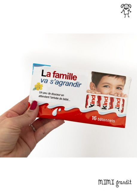 Annonce Grossesse Originale Etiquette A Coller Sur Paquet Kinder Chocolat