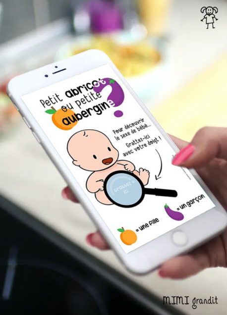 Annonce Sexe Bebe Originale Carte A Gratter Numerique Abricot Aubergine