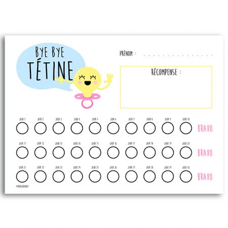 Tableau Arr t T tine Imprimer Maison Pour Un Sevrage En Douceur