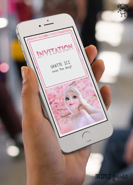 Carte Invitation Virtuelle Sur Le Theme De La Reine Des Neiges Avec Elsa