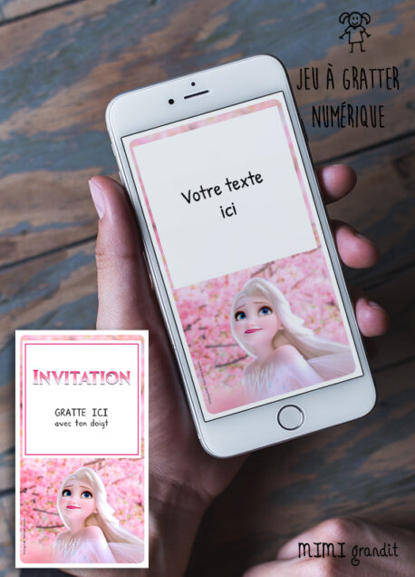 Carte Invitation Virtuelle Sur Le Theme De La Reine Des Neiges Avec Elsa