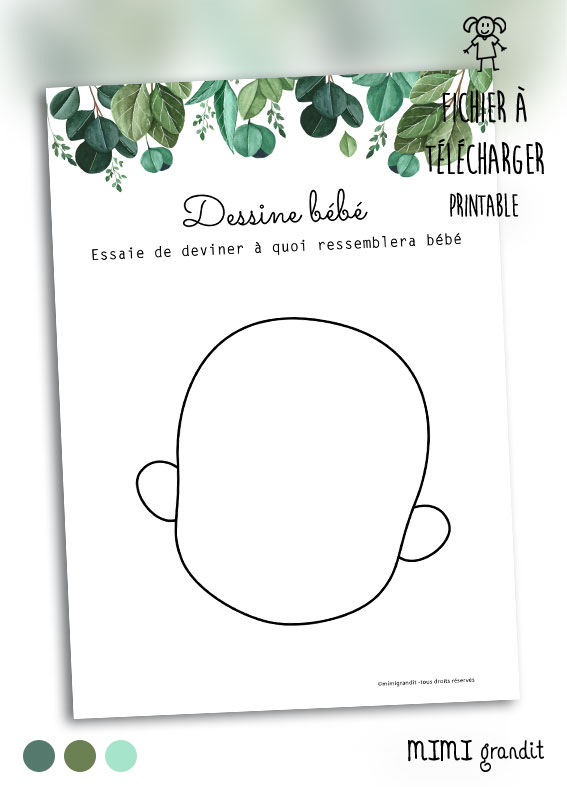 Jeu Babyshower A Imprimer Dessine Bebe Activite Gender Reveal Prenatale