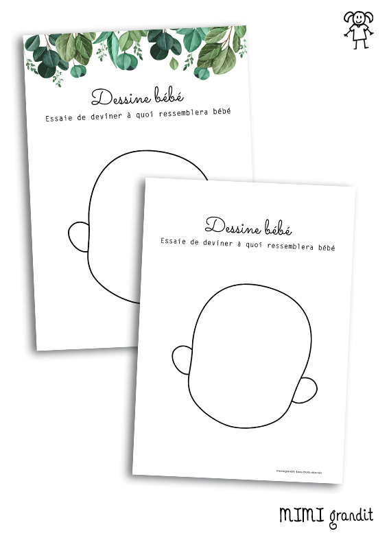 Jeu Babyshower A Imprimer Dessine Bebe Activite Gender Reveal Prenatale