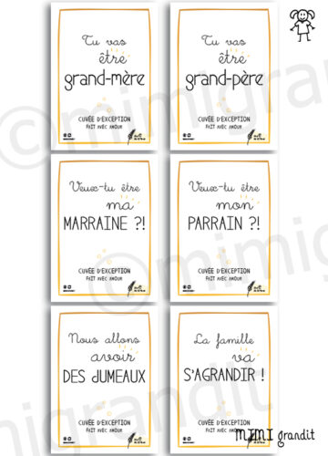 Etiquette Annonce Grossesse - Cuvée De La Vie - Pomelo