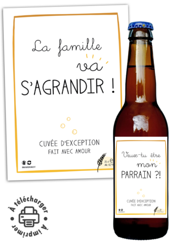 Étiquette bière annonce grossesse à imprimer