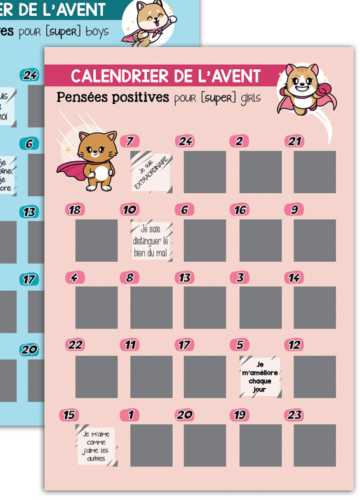 calendrier de l'avent à gratter enfant fille ou garçon