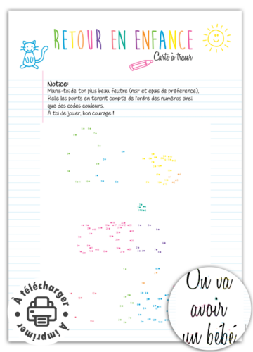 Annonce Grossesse à Imprimer Points à Relier