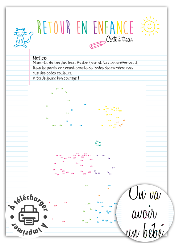 Annonce Grossesse à Imprimer Points à Relier
