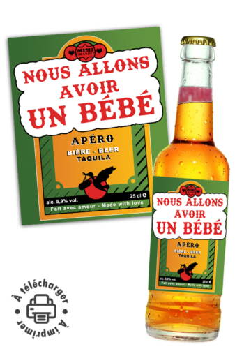 étiquette bière annonce grossesse Desperados à imprimer