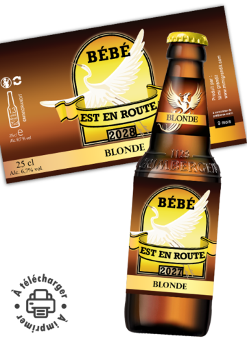 annonce grossesse étiquette bière à imprimer chez soi