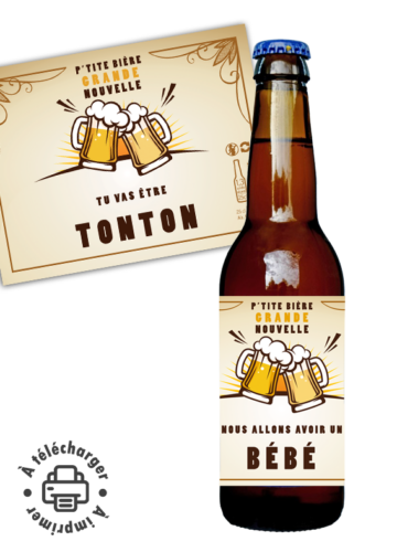 Annonce Grossesse Bière à Imprimer Étiquette PDF