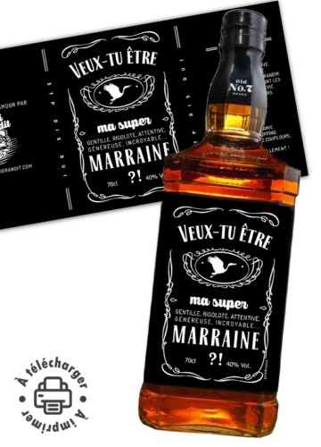 demande marraine étiquette whisky à imprimer