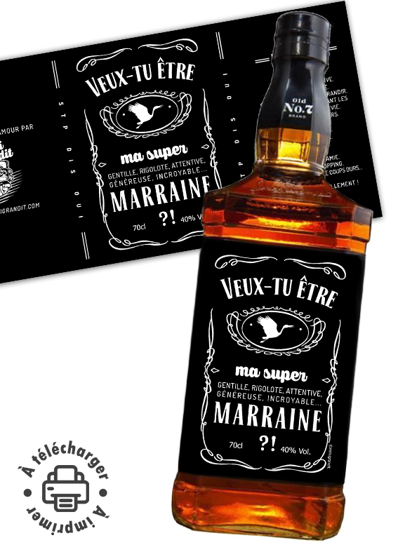 demande marraine étiquette whisky à imprimer