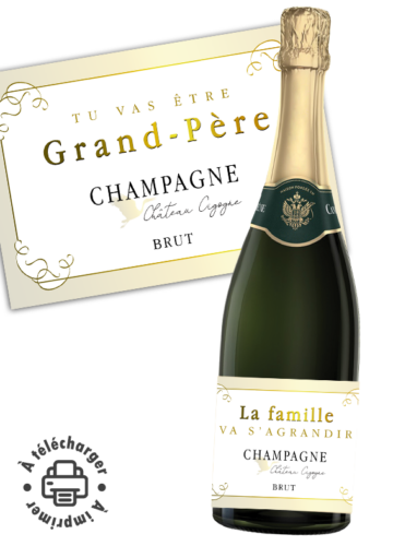 annonce grossesse étiquette champagne