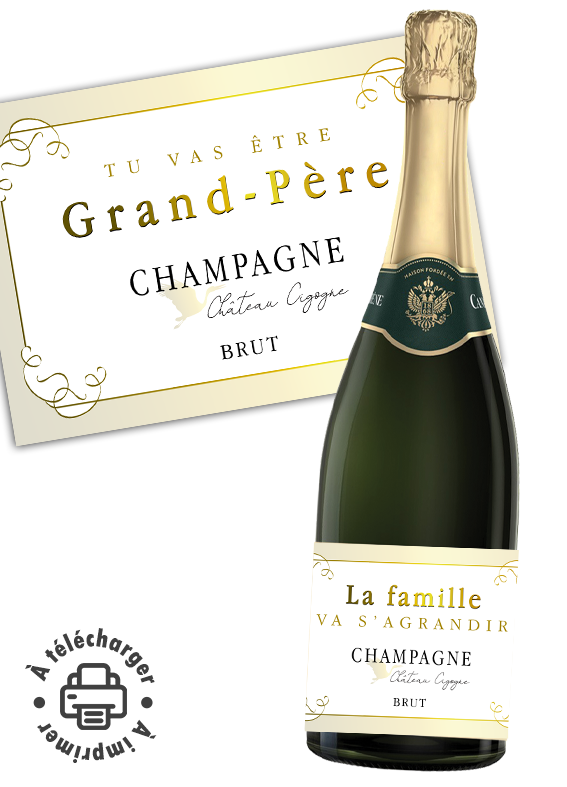 annonce grossesse étiquette champagne