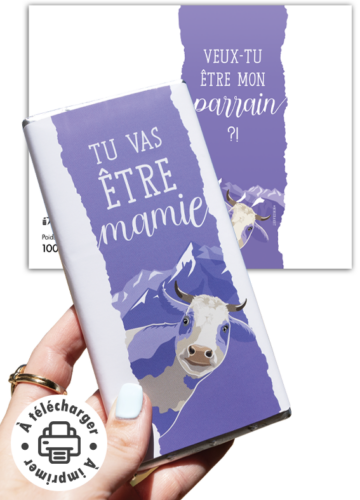 étiquette chocolat annonce grossesse tablette