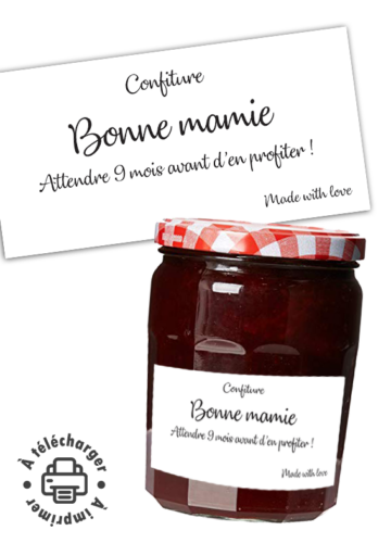 annonce grossesse étiquette confiture à télécharger à imprimer future mamie bonne maman