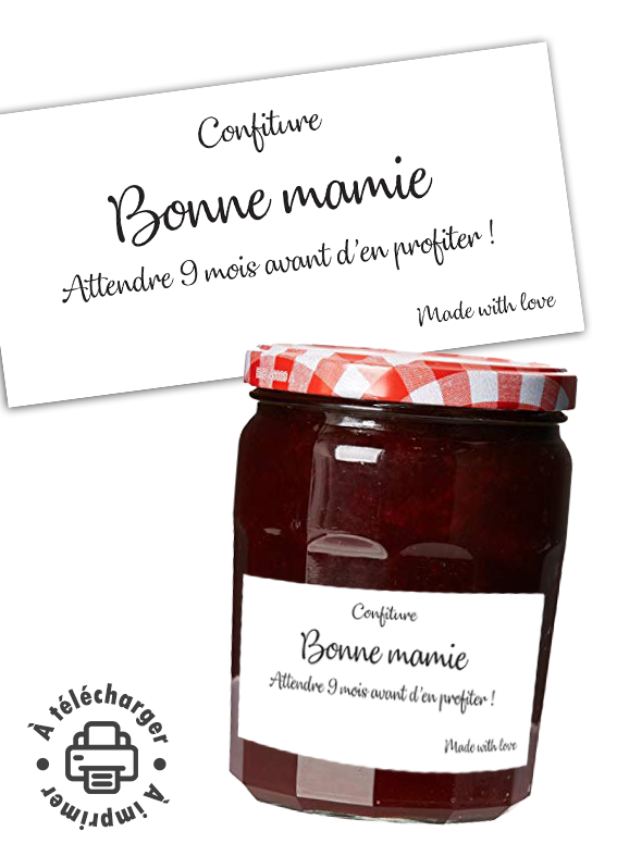 annonce grossesse étiquette confiture à télécharger à imprimer future mamie bonne maman