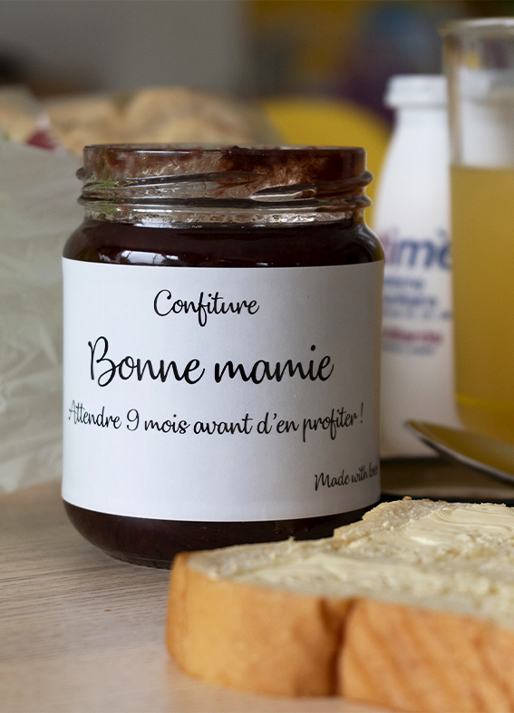 annonce de grossesse étiquette future mamie confiture