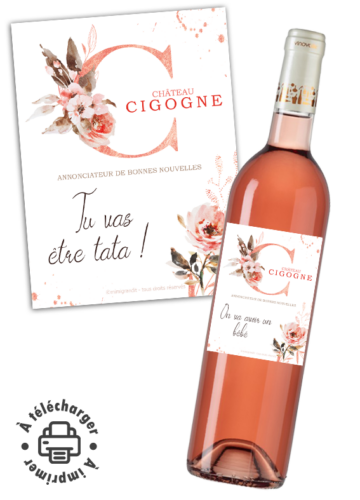 étiquette pour bouteille fichier à télécharger à imprimer annonce grossesse