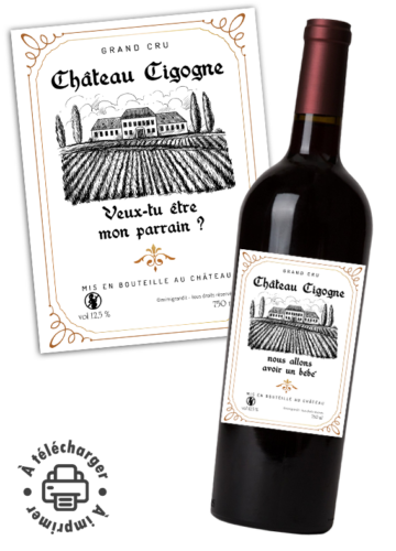 annonce grossesse étiquette vin à imprimer