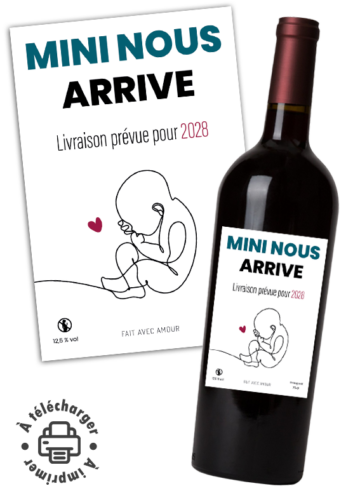étiquette vin à télécharger annonce grossesse mini nous arrive