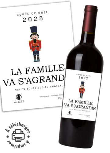 Annonce grossesse Noël vin Casse Noisette