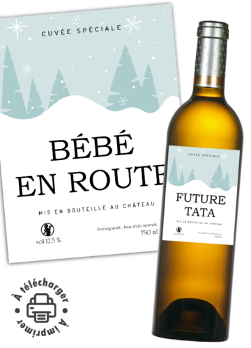 annonce grossesse noël étiquette vin
