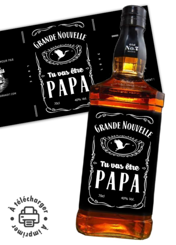 etiquette jack daniels annonce papa