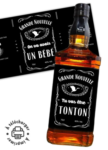 annonce de grossesse à télécharger et à imprimer pour bouteille de jack daniels