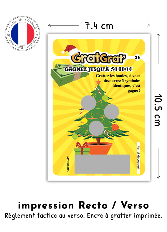 Jeu à gratter pour annonce de grossesse à Noël