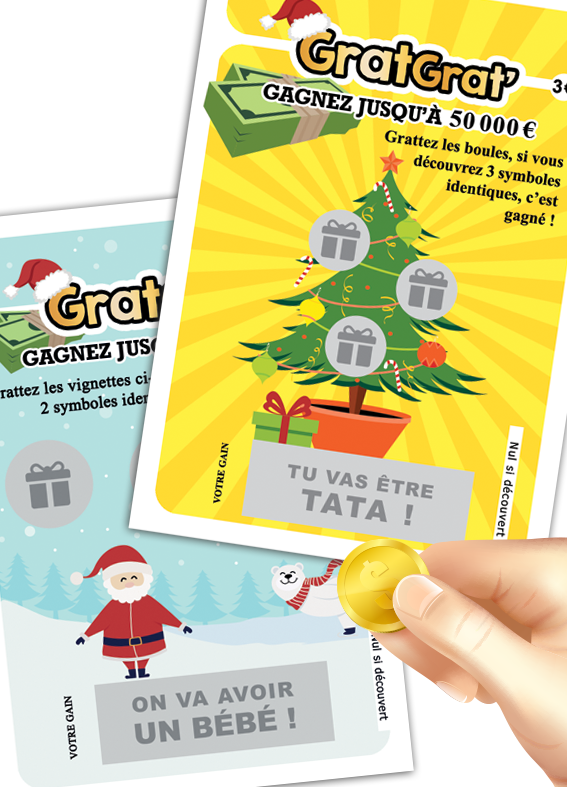 carte à gratter papier annonce grossesse Noël carte à gratter papier annonce grossesse Noël