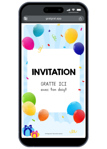 invitation-anniversaire-enfant-sur-telephone-ballons-cadeaux