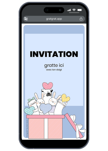 invitation-anniversaire-sur-telephone-cute-animaux-chat-lapin-chien