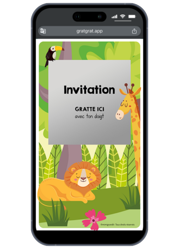 invitation-anniversaire-enfant-savane-numerique-lion-jungle
