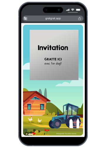 invitation-numerique-anniversaire-tracteur-vert-ferme-champs