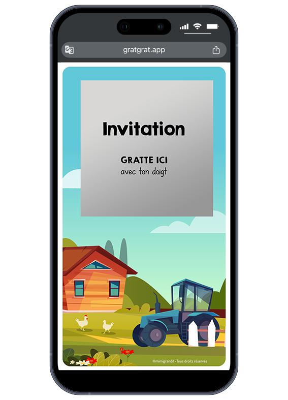 invitation-numerique-anniversaire-tracteur-vert-ferme-champs
