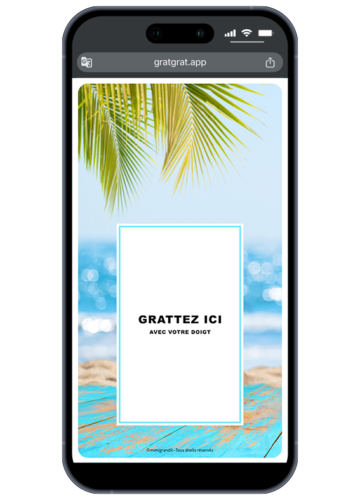 carte-gratter-numerique-personnalisable-plage-palmier-mer