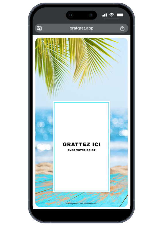 carte-gratter-numerique-personnalisable-plage-palmier-mer