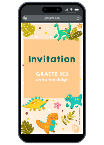 invitation-virtuelle-anniversaire-dinosaure-mignon-volcan-fete