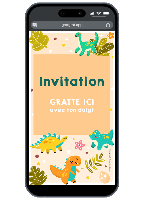 invitation-virtuelle-anniversaire-dinosaure-mignon-volcan-fete