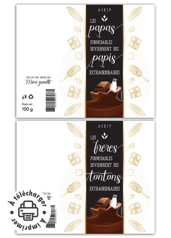 Variantes de l'annonce grossesse étiquette chocolat pour tonton et papi. Variantes de l'annonce grossesse étiquette chocolat pour tonton et papi.