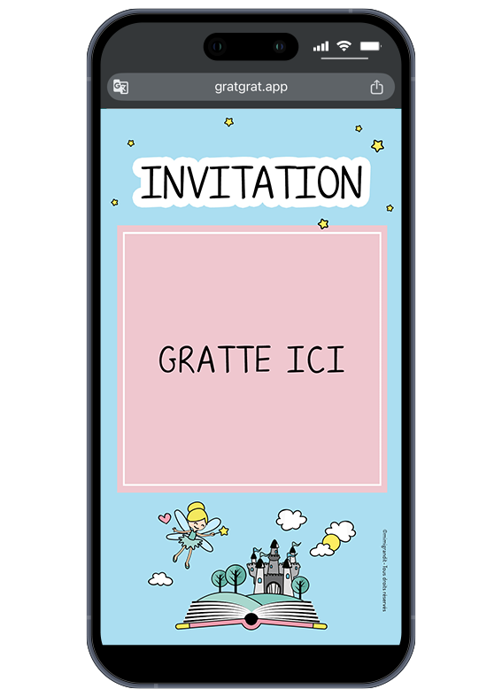 invitation-anniversaire-fille-livre-de-contes-chateau-fee-etoiles