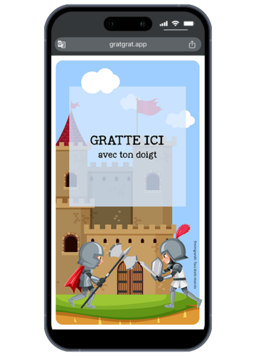 invitation-anniversaire-chevalier-carte-a-gratter-sur-telephone-chateau-fort