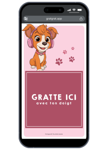 carte-a-gratter-virtuelle-anniversaire-chienne-casque-rose