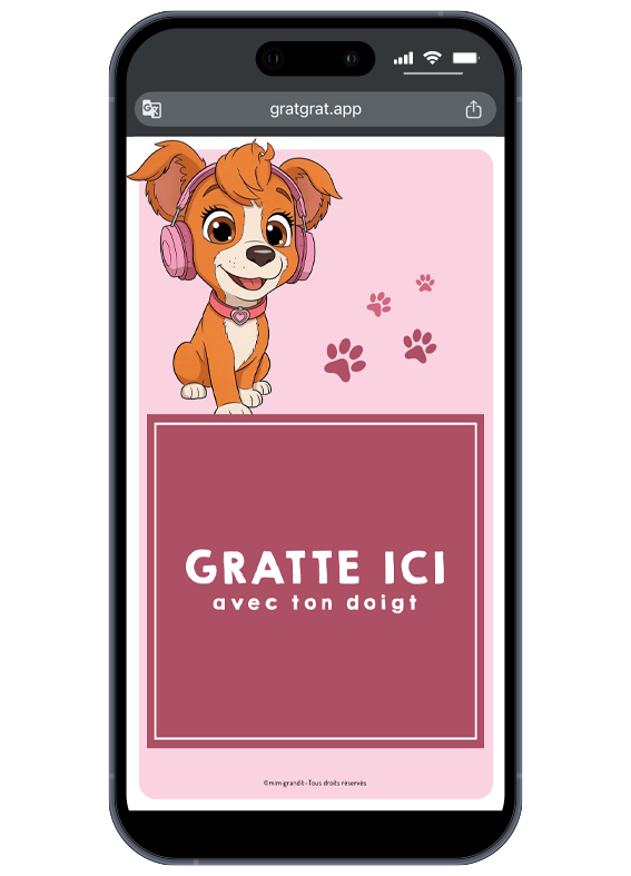 carte-a-gratter-virtuelle-anniversaire-chienne-casque-rose