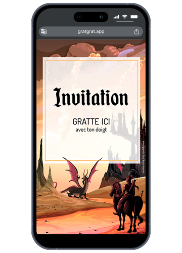 invitation-sur-telephone-anniversaire-dragon-fantastique-chevalier-chateau