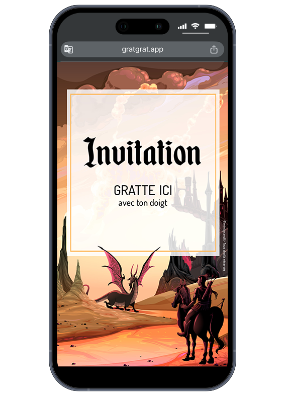 invitation-sur-telephone-anniversaire-dragon-fantastique-chevalier-chateau