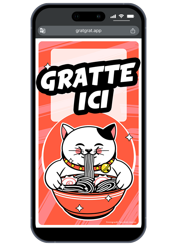 invitation-numerique-anniversaire-chat-japonais-maneki-neko-ramen