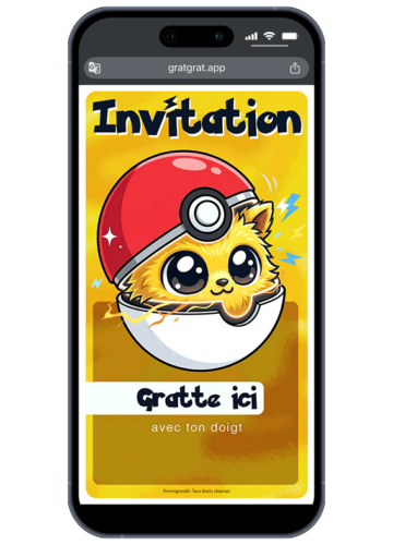 carte-invitation-digitale-a-gratter-pokeball-creature-jaune